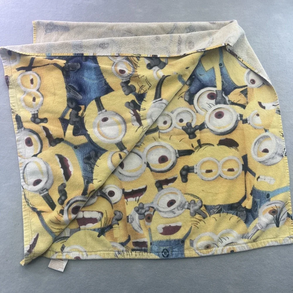 Minions Beach Towel Despicable Me Yellow Blue Kids Bath Towel 28x54 Cartoon